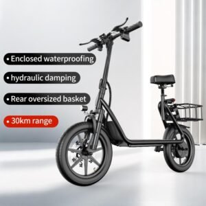 AOVOPRO ESBS 500W 14inch Commuter Electric Scooter with Seat &Carry Basket 22MPH