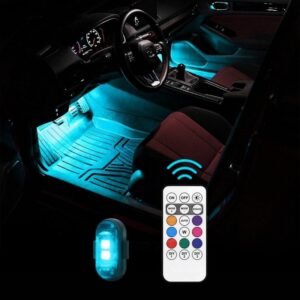 Remote Control Car Footwell Light, USB Rechargeable RGB LED Light, Waterproof Car Interior Decoration Light, Suitable for Cars, Motorcycles, SUVs, Pickups, Led Car Ambient Light, Gift for Women Men Valentine's Day, Holiday Decorative Car Mods Exterior
